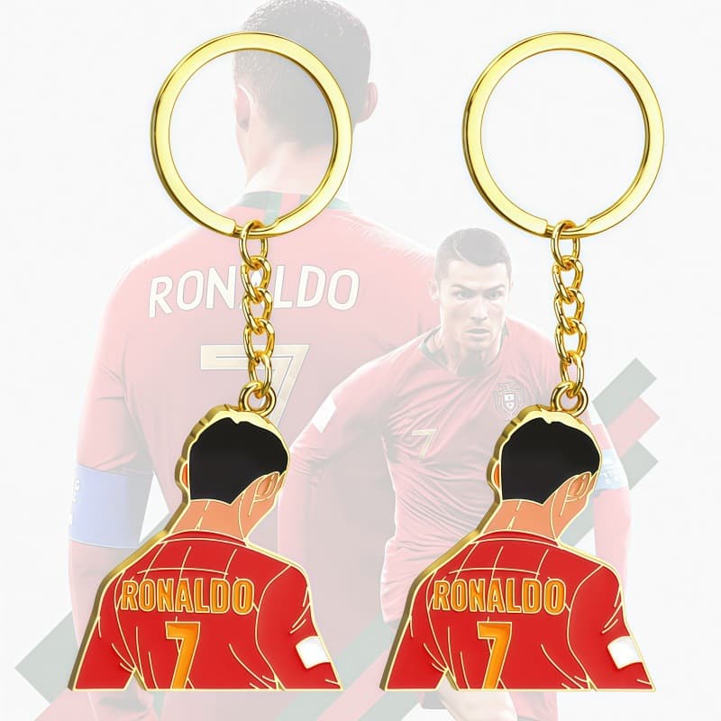 Cross-border football small gifts national team Ronaldo and Messi jersey keychain pendant World Cup team fans commemorative companion