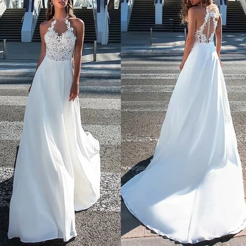 Cross-Border Forest Light Wedding Dress 2026 New Bride Reception High-End Wedding Dress Mermaid Sexy Halter Neck Main Wedding Dress