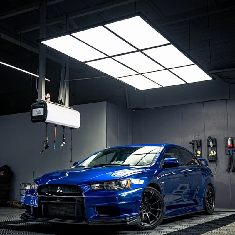 Nine-Grid Ceiling LED Light for Auto Detailing Shops, Car Wash Bay Workstation Honeycomb Light, Film Application Workshop Repair Light