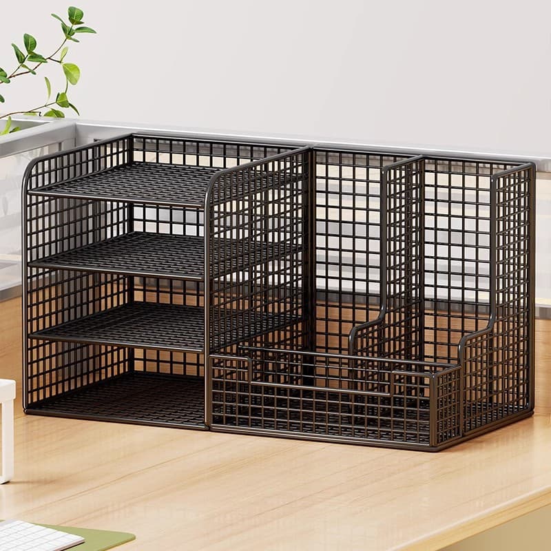 File storage rack a4 file box desk layered folder storage box desktop bookshelf office desk