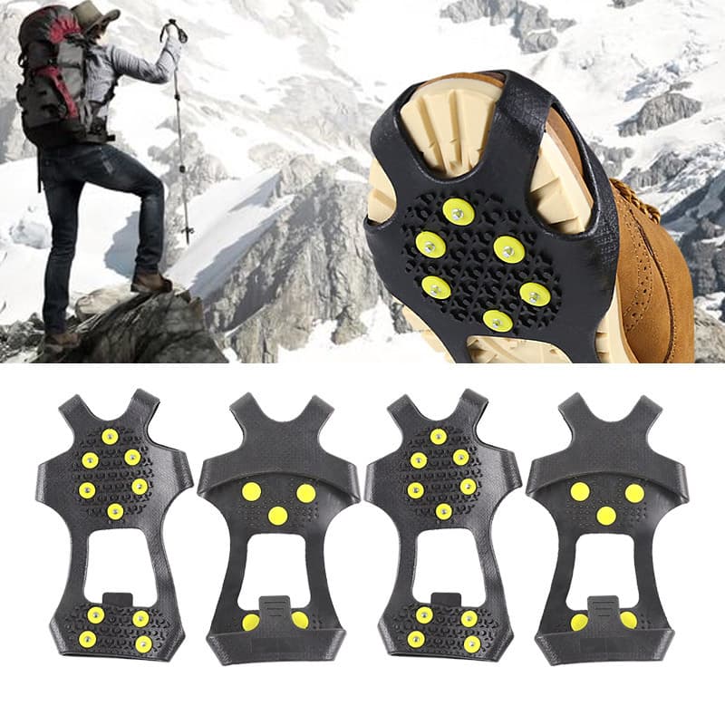 Factory Direct Supply of Simple Anti-Slip Crampons with 10 Spikes for Ice and Snow Climbing, Outdoor Sports Gear