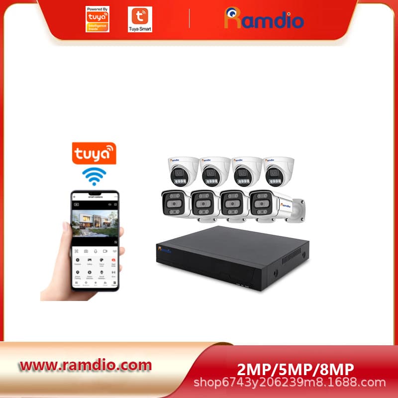 8CH Tuya CCTV System POE NVR KIT 8-Channel Tuya Smart IPC Camera Surveillance System