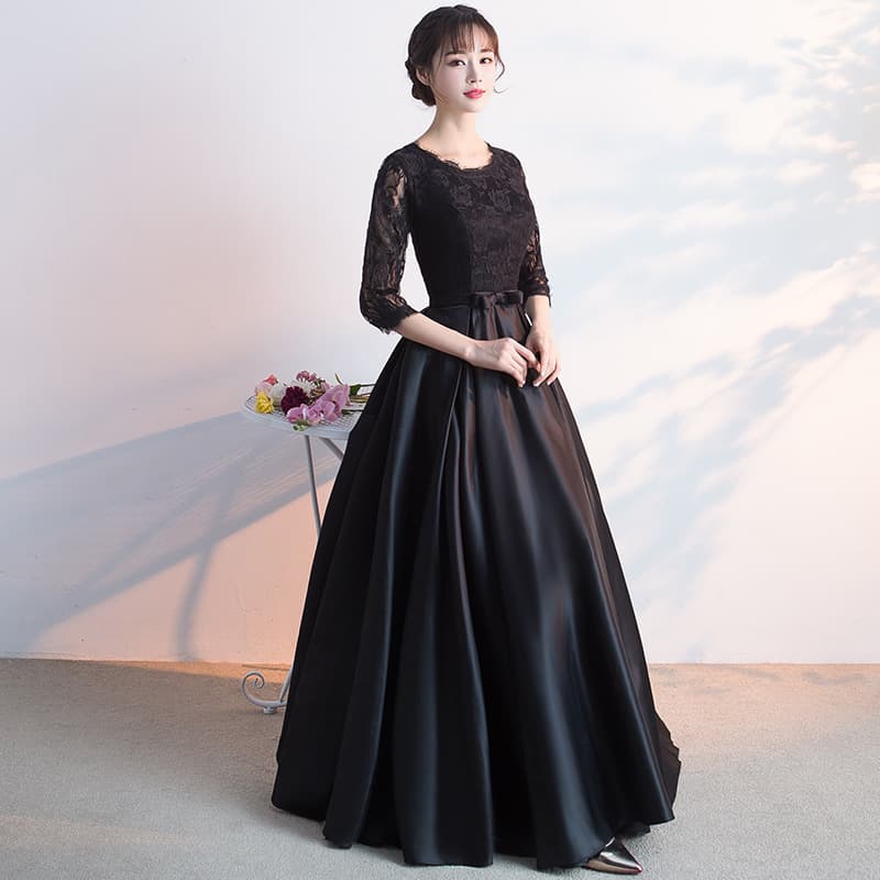 Choir Performance Dress Long Skirt Black Evening Gown Women 2026 Spring New Banquet Elegant Socialite Host