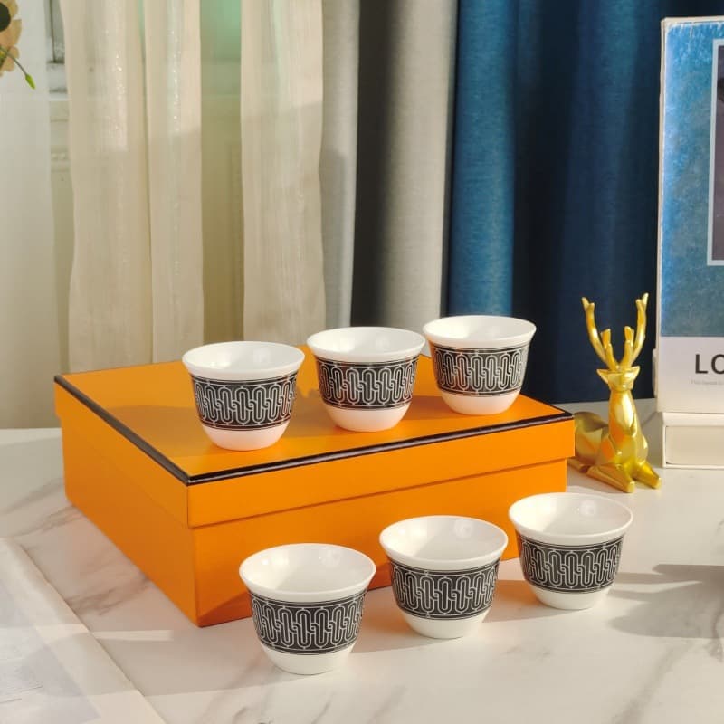 Middle East Turkey Six Small Tea Cups Mugs Ceramic Cups Mini Cups Home Office Vintage Coffee Cups