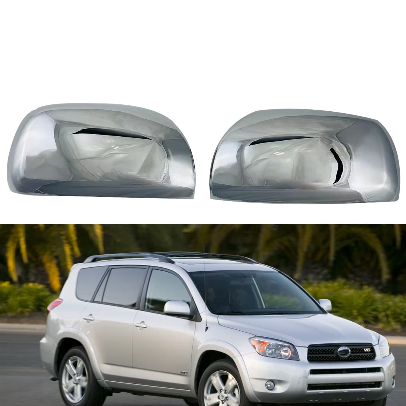 For Toyota 2006-2009 RAV4 Rearview Mirror Cover Decoration Modification RAV4 Side Mirror Cover Full Set