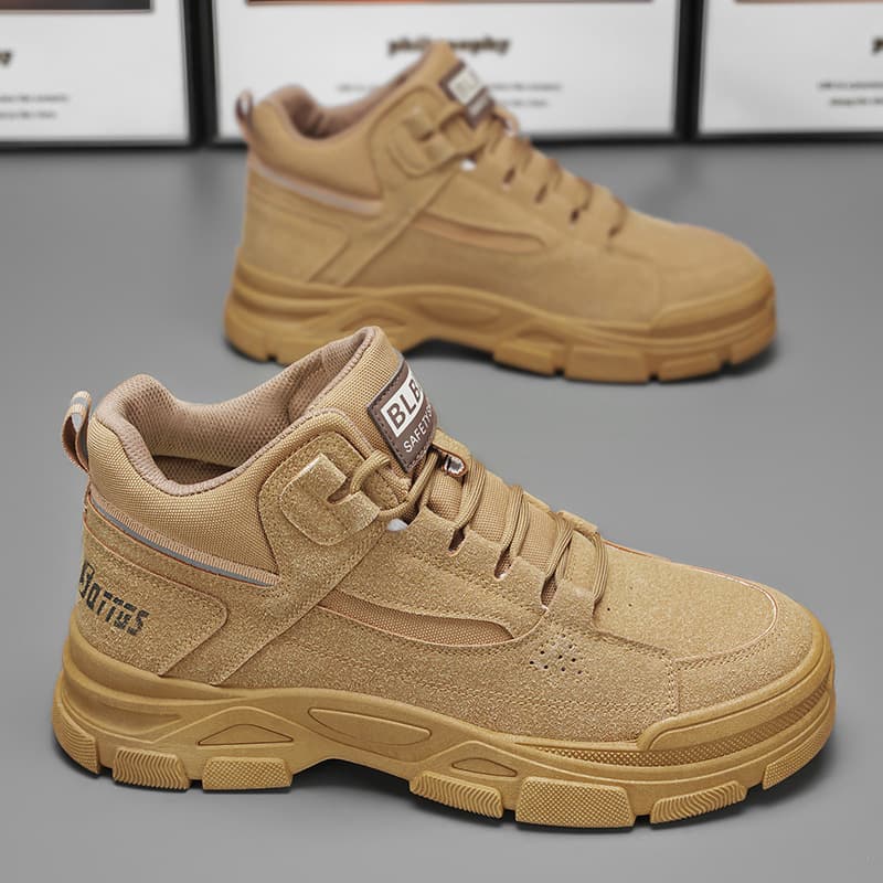 Spring Men's Shoes New Breathable High-Top Martin Boots Men's Versatile Anti-Slip Wear-Resistant Outdoor Work Shoes Labor Protection Shoes Men