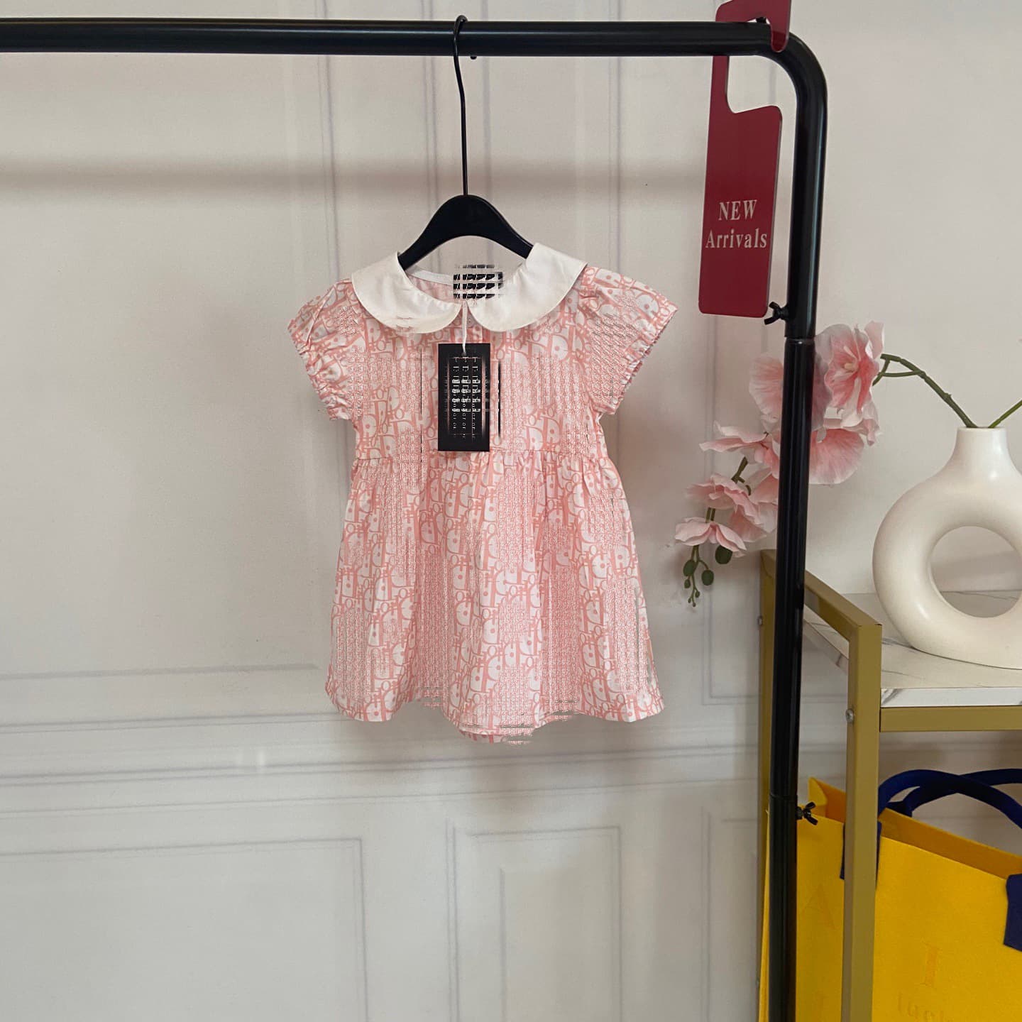 Summer Princess Girls Dress Baby New Children's Clothing Kids Letter D Print Stylish Doll Dress