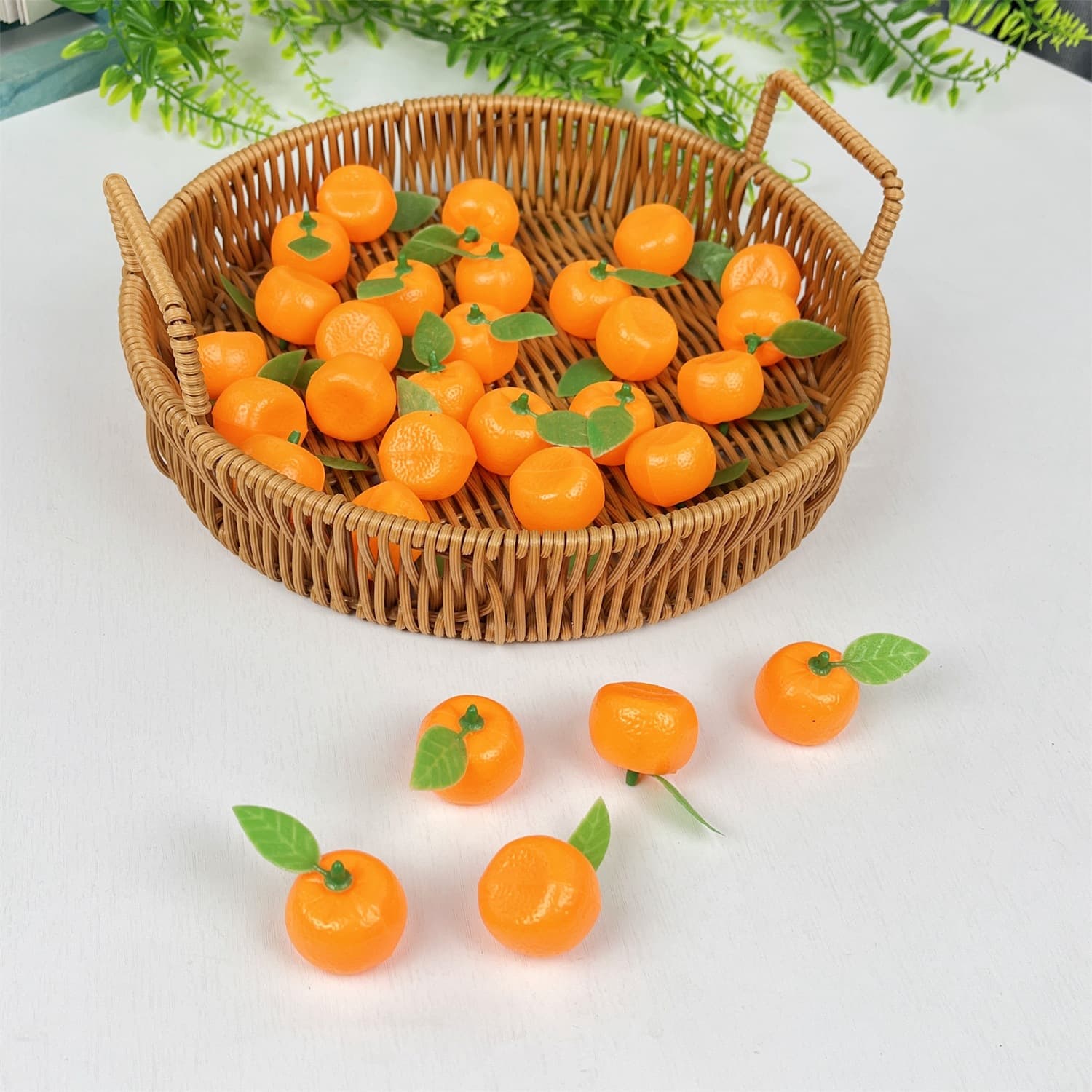 Plastic small kumquat simulated fruit mini small orange model fake sugar orange with leaves jewelry accessories decoration