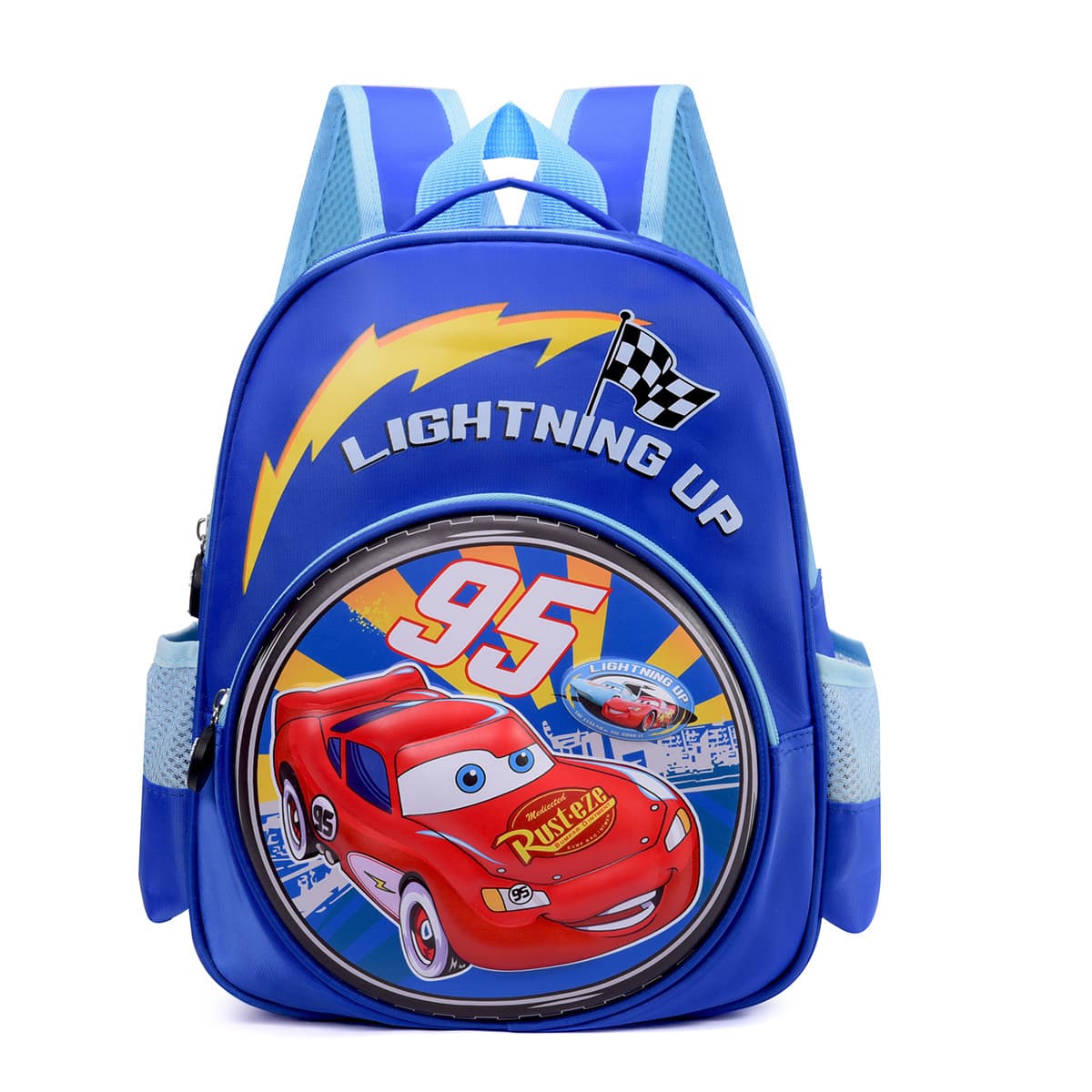 Kindergarten Cartoon Car Backpack, Kids Double-Shoulder Bag for Boys and Girls, Lightweight, Cute, and Spacious