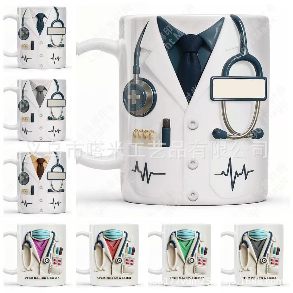 Cross-border doctor theme ceramic mug hospital batch gift water cup hospital conference cup commemorative coffee cup
