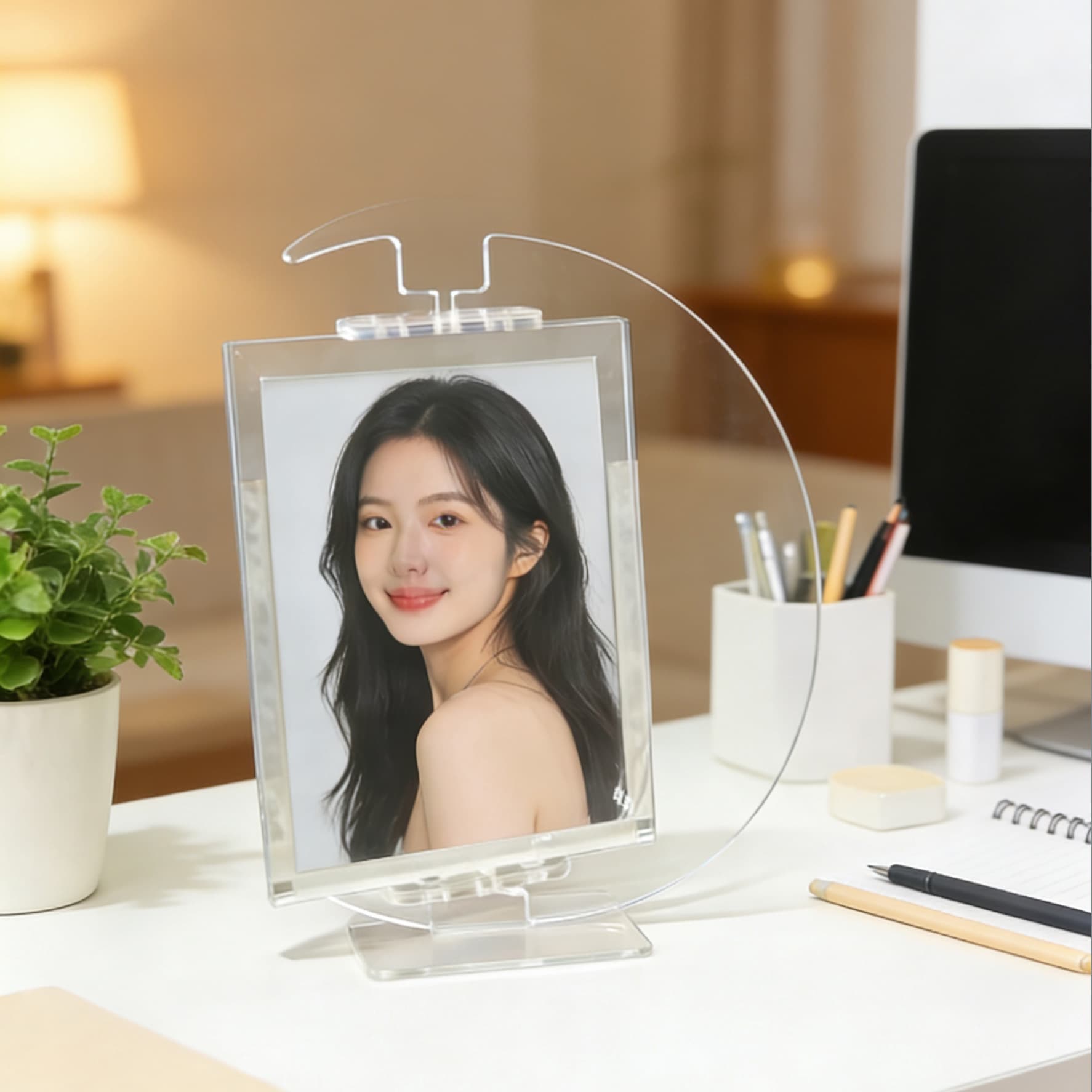 Xiaohongshu's same style Moon Gu card holder rotating stand photo frame 3-inch Gumei card DIY stand transparent acrylic