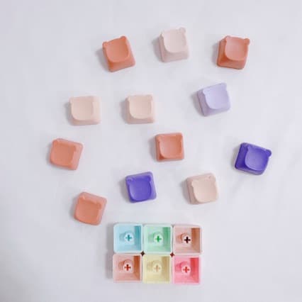 Cross-border white material 1U keycap custom mechanical keyboard keycaps panda head keycaps