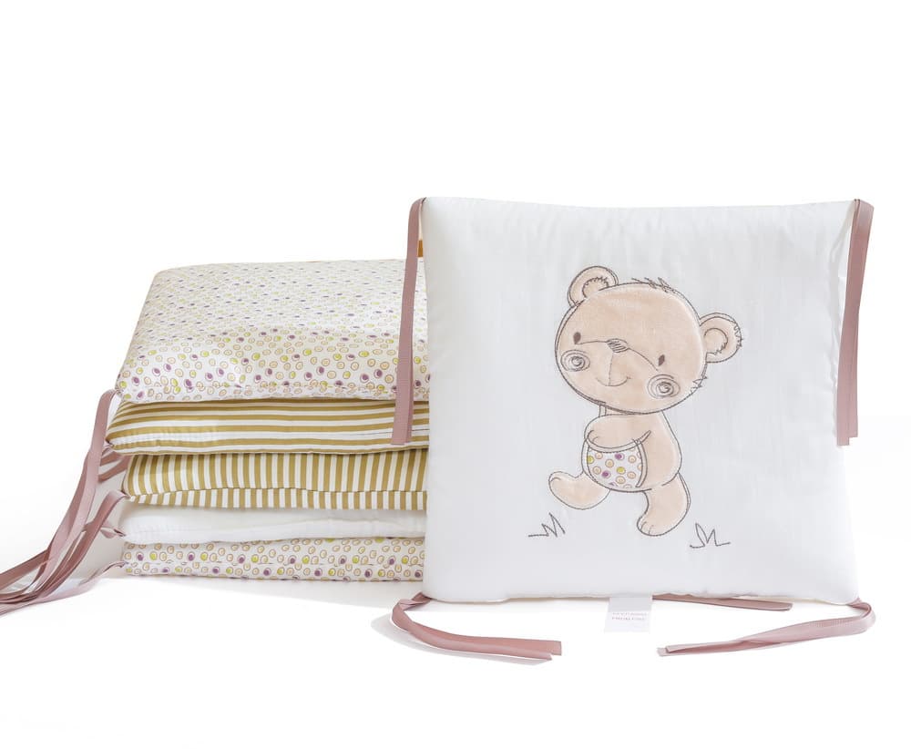 Yuan'ai Fairy Tale Baby Bedding, Bedding, Children's Bed Bumpers and Backrests, Light Color Bear