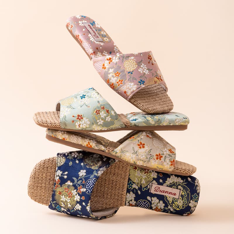 Linen Slippers for Women Indoor Home Wear 2025 Summer New Style Non-Slip Rubber Sole Embroidered Chinese Style Open-Toe Sandals