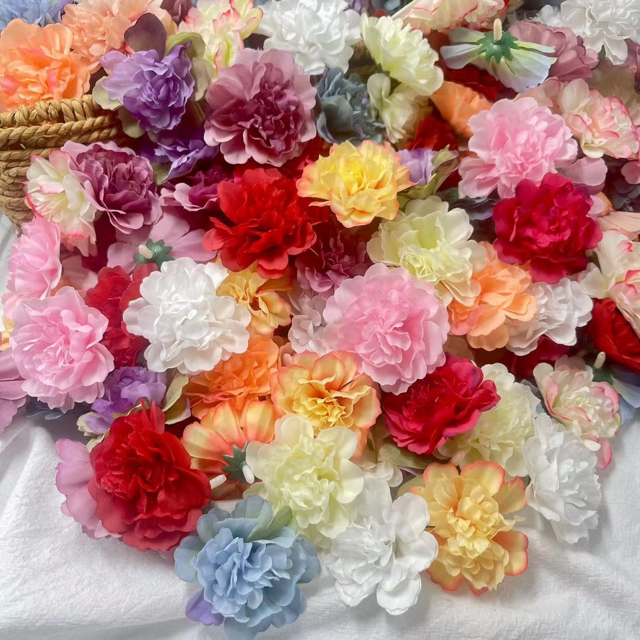 Factory direct 6cm small carnation flower heads, wedding Mother's Day party flower walls, home ornaments wreath decoration flowers.