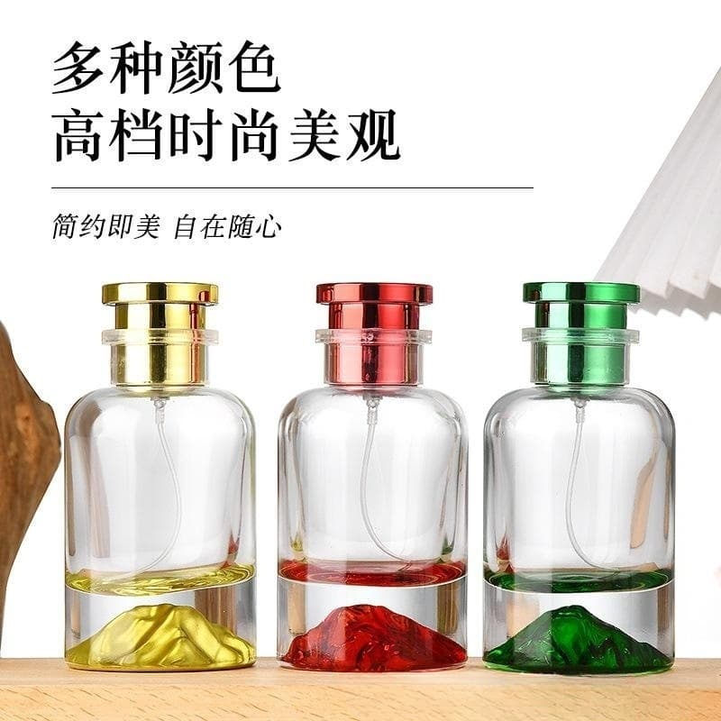 30ML volcano perfume glass bottle 50ML iceberg bayonet perfume bottle cylindrical thick bottom fine spray bottle