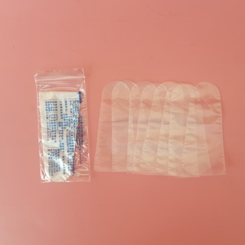 Disposable PE finger cots, 8 pieces per pack, plastic polyethylene finger cots for vaginal, anal, gynecological cleaning use.