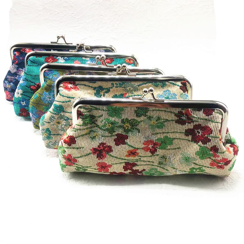 Best-selling Jacquard Fabric Long Wallet for Women, Korean Style Clutch Purse with Phone Pocket