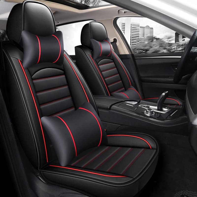 Simple Business Leather Car Seat Cover Full Wrap Universal