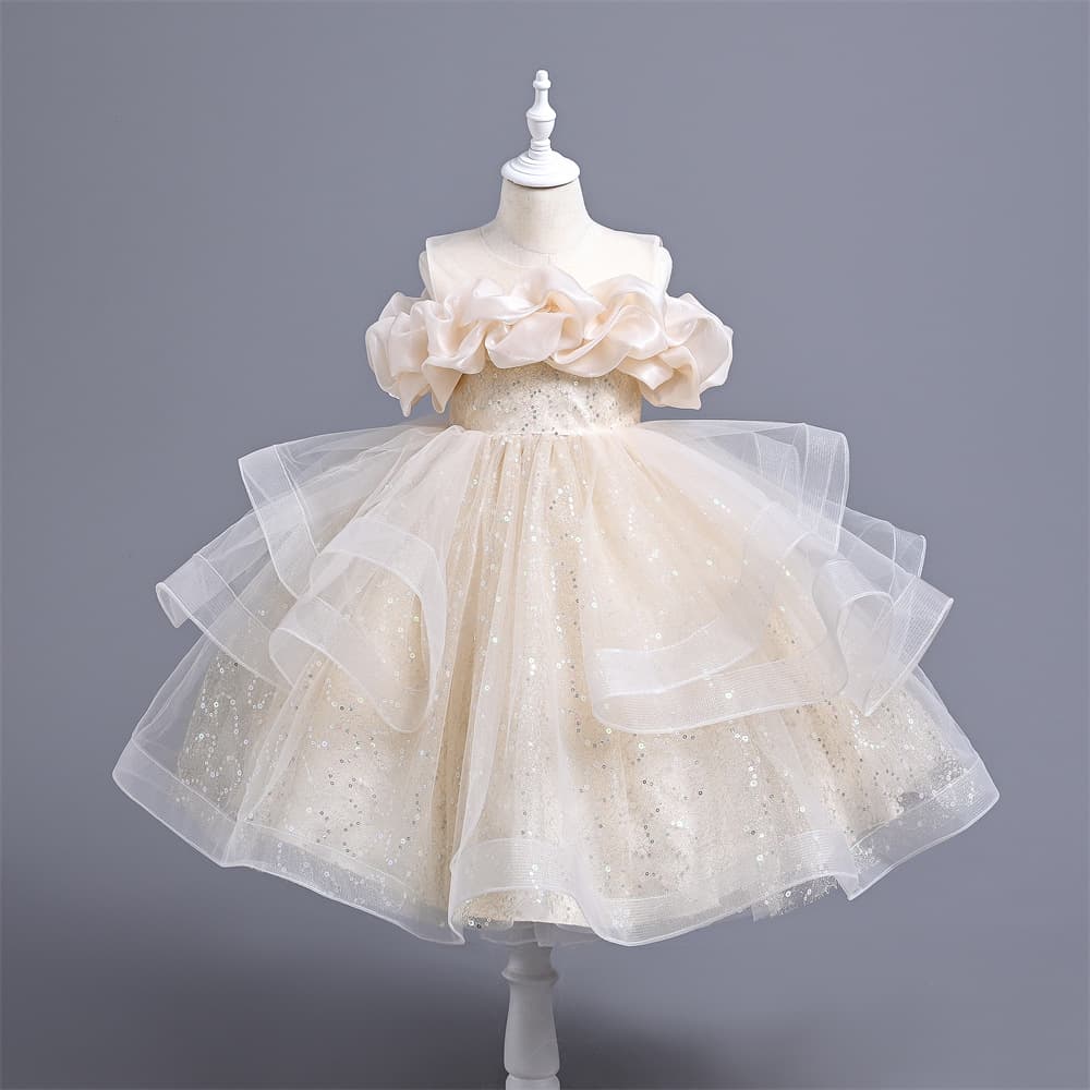 Children's Dress Princess Dress 2025 Summer New Children's Clothing Girls Dress Skirt Little Girl Piano Performance Costume Wholesale