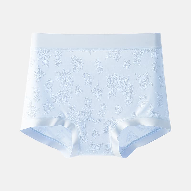 BONAS Light Luxury Embossed Women's Lace Panties 10A Antibacterial Crotch Breathable Jacquard Silk Panties Plus Size