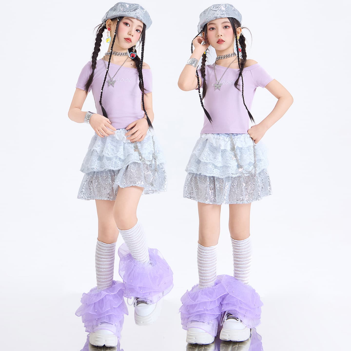 Girls Jazz Dance Costume Children's Performance Outfit Girl Group Stage Wear Dance Fashion Cool Catwalk Show Costume