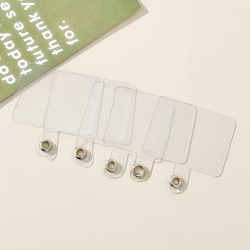 Universal Phone Lanyard Attachment Sticker Anti-Loss Fixing Card Transparent Clip for Phone Cases Without Lanyard Hole