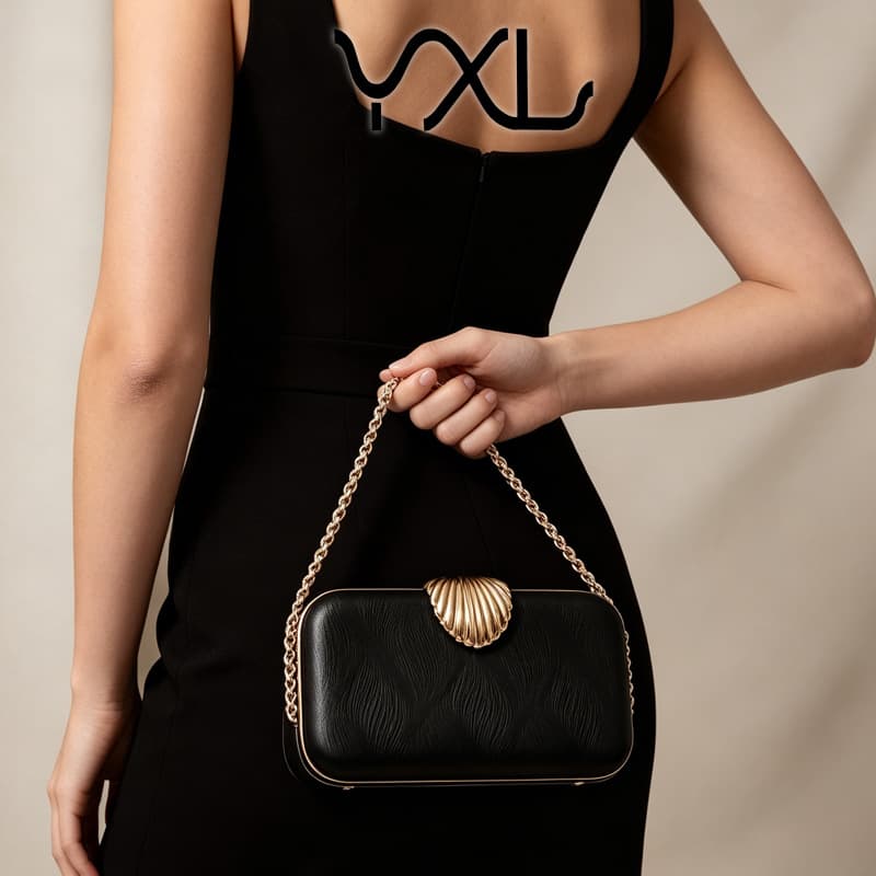 Simple European and American simple PU dinner bag shell chain clutch bag European and American party women's bag dress cheongsam bag manufacturer