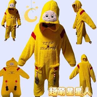 Factory Direct Supply Soft Cotton Fleece Onesie Loungewear White Duck Women Cute Stitch Star Style Autumn Winter Warm Pajamas