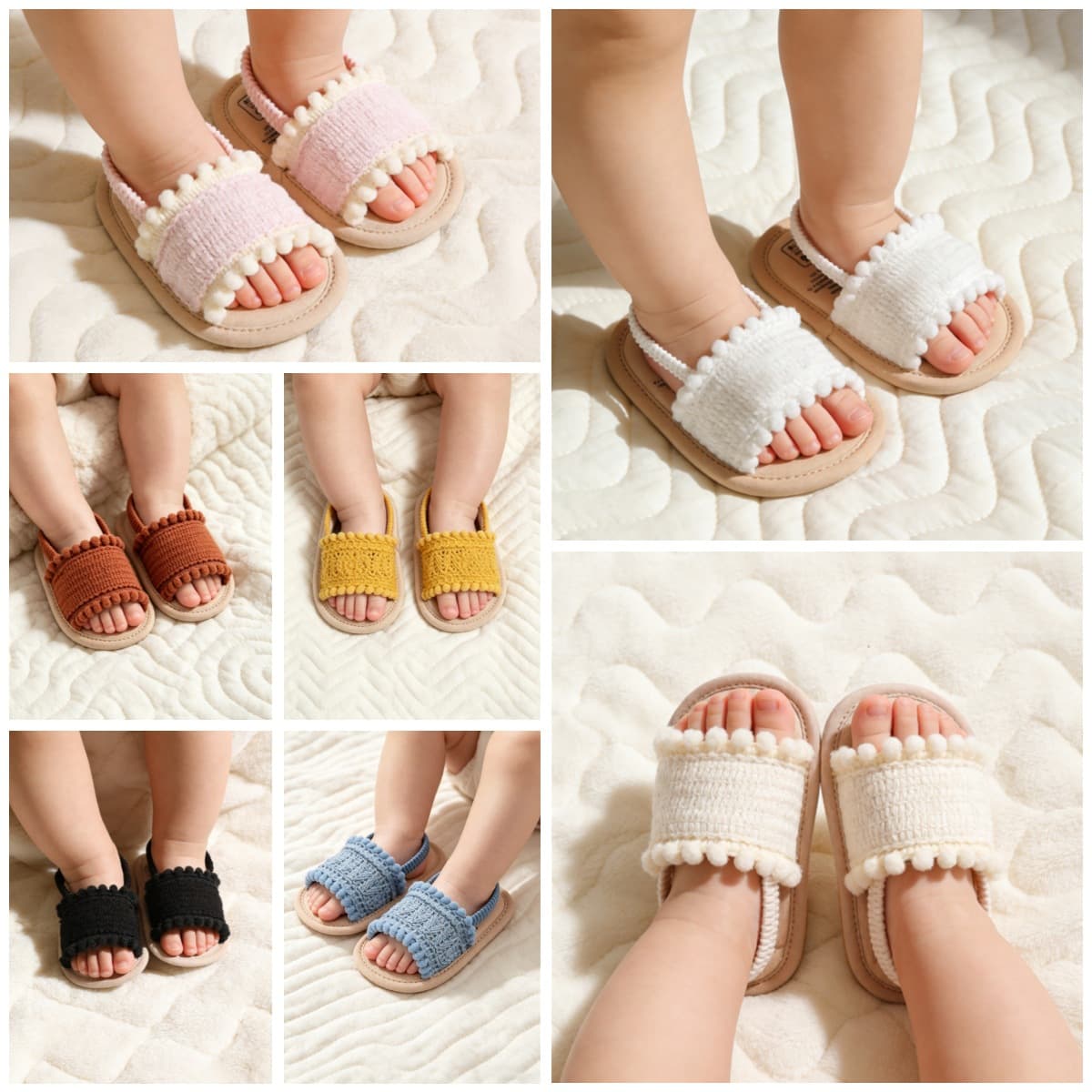 2026 New Spring/Summer Baby Sandals Indoor Floor Shoes Cotton Sole Infant Shoes M2090