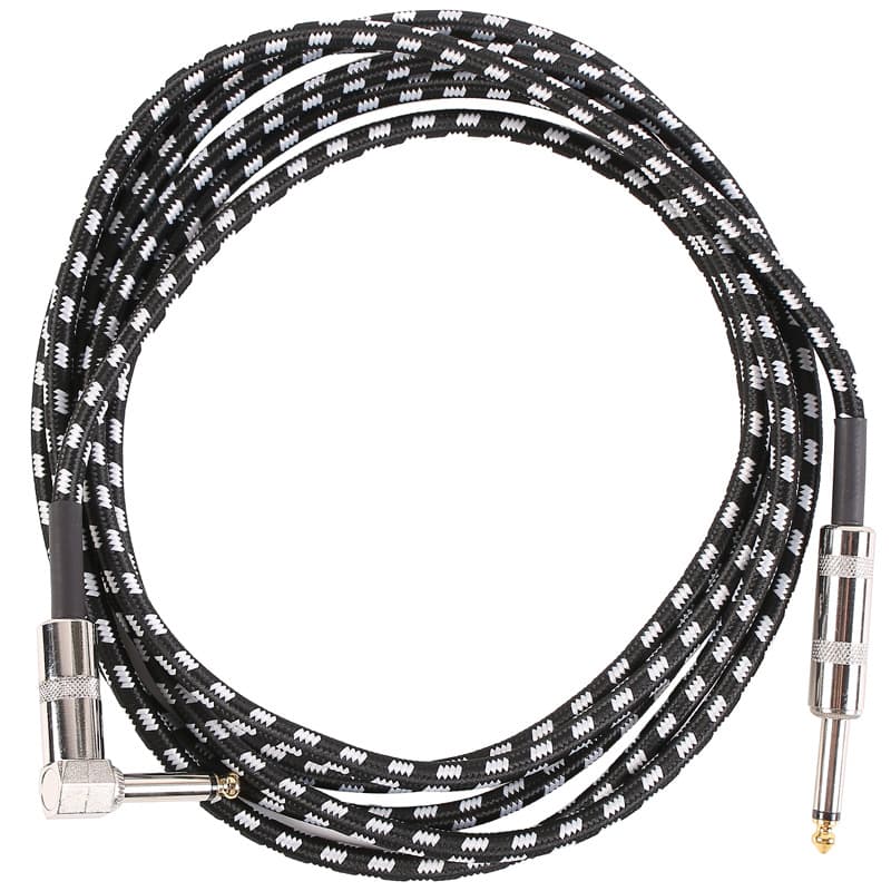 Noise Reduction Bent Head Audio Electric Guitar Cable 3m/6m For Acoustic Box Bass Performance Connection Cable