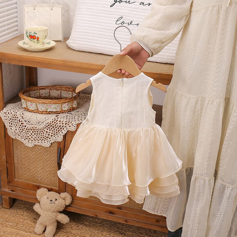 Children's Vest Dress Kids Party Princess Dress Baby Girl Lace Dress Toddler Lightweight Gown