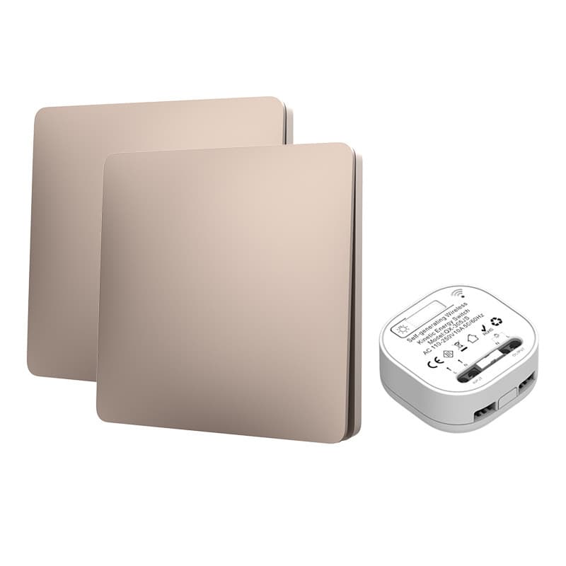 Home Single/Double Control Self-Powered Smart Wireless Switch, No Wiring 86 Panel, Battery-Free, Waterproof, Stick Anywhere