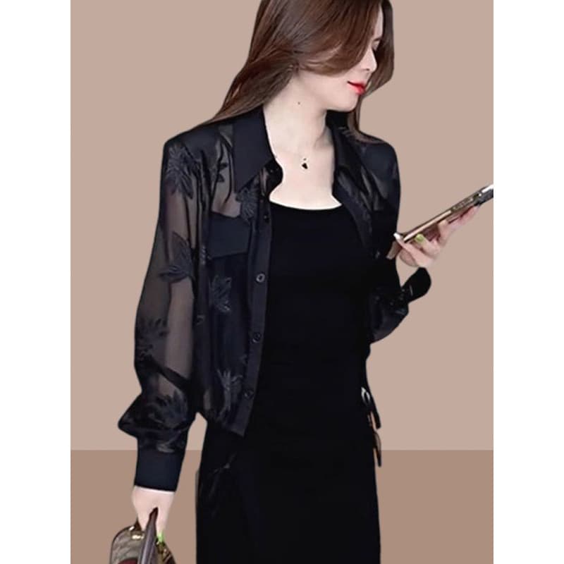 Ice Silk UV Protection Jacket Women 2024 Summer New Anti-UV Short Cardigan Blouse Top