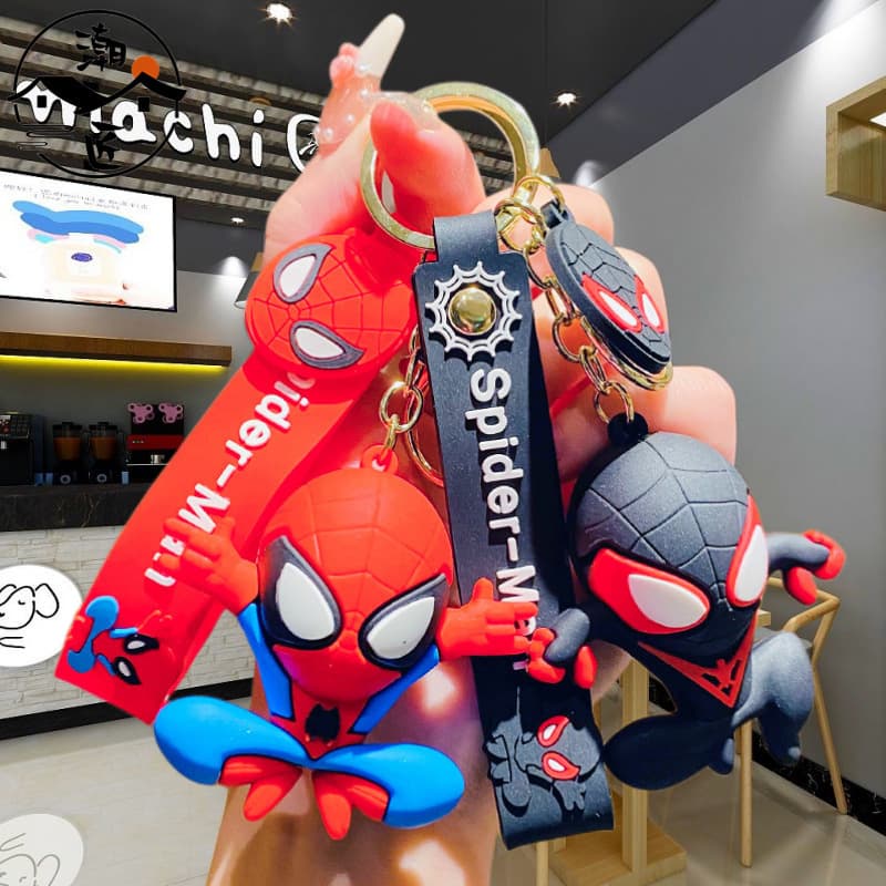 Creative Spider-Man Keychain Marvel Superhero Pendant Couple Keyring Car Bag Keychain Wholesale