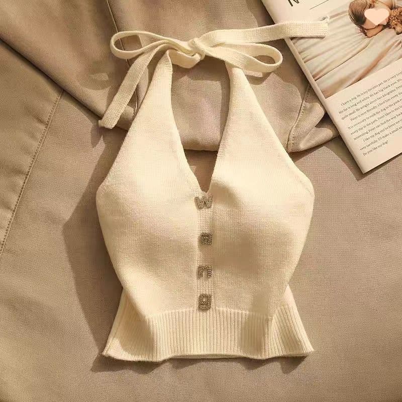 2025 Summer New Design Off-Shoulder Short Tube Top Halter Vest Inner Wear Outer Wear Back-Slimming