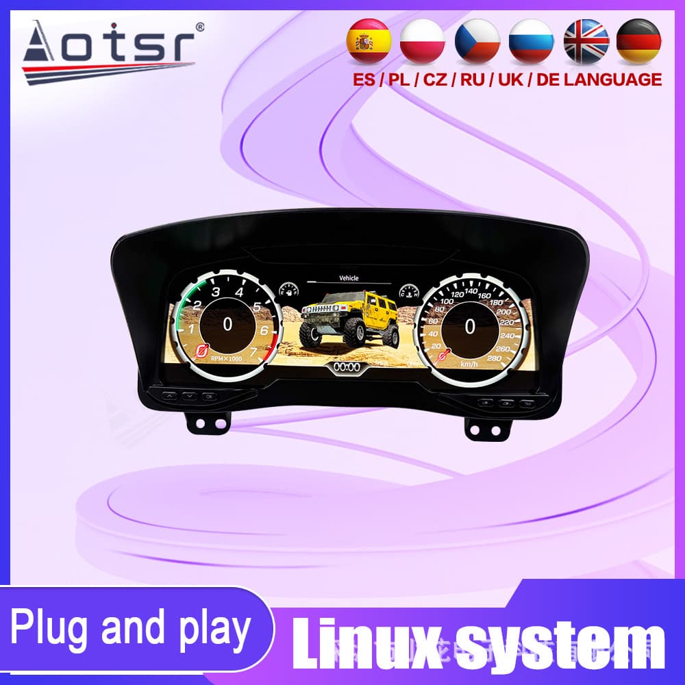 Suitable for Hummer H3/Hummer 05-10 Car Instrument Panel Modification and Upgrade to a Smart Full LCD Dashboard