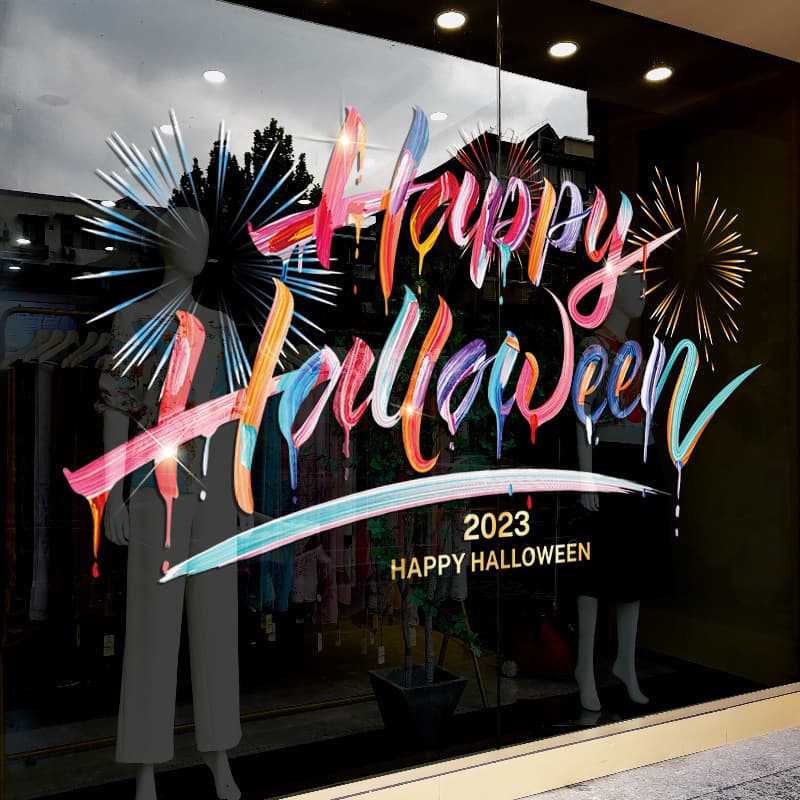 Halloween home decoration stickers glass door stickers window stickers kindergarten wall stickers self-adhesive layout dress-up stickers