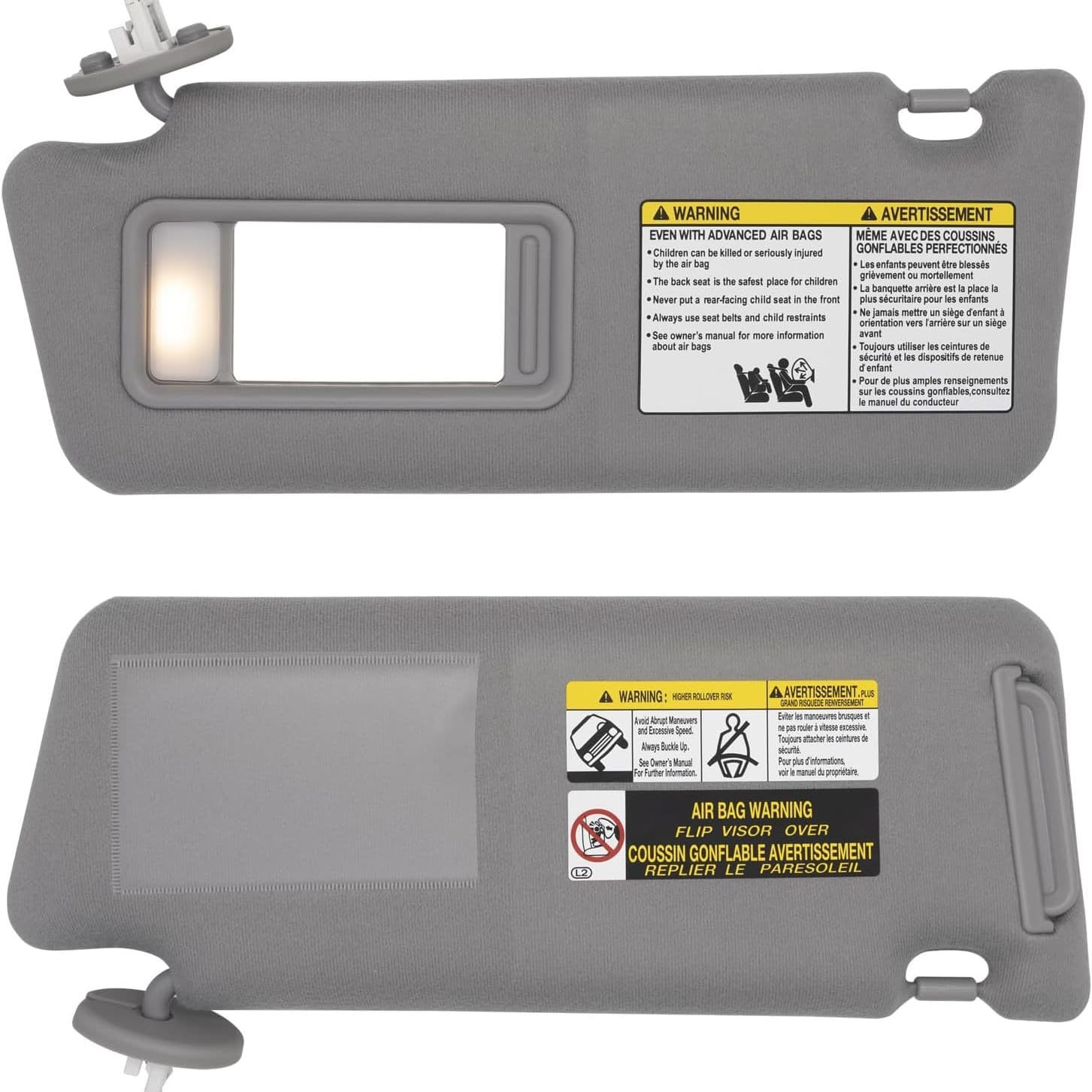Sun Visor with Light for 2005-2015 Toyota Tacoma Driver and Passenger Side 7432004210B0