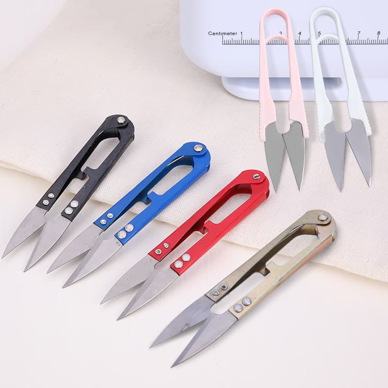 U-Shaped Embroidery Scissors, V-Shaped Household Small Scissors for Thread Trimming, Mini Tailor Sewing Cross-Stitch Yarn Snips