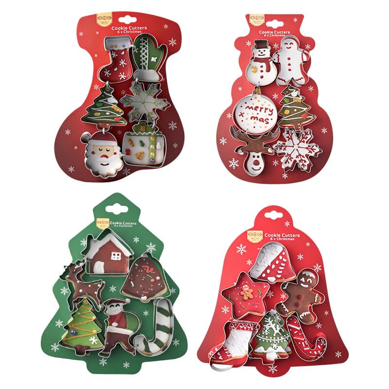 Cross-border Special Christmas Biscuit Mold Snowman Snowflake Christmas Set Biscuit Cutter DIY Baking Mold