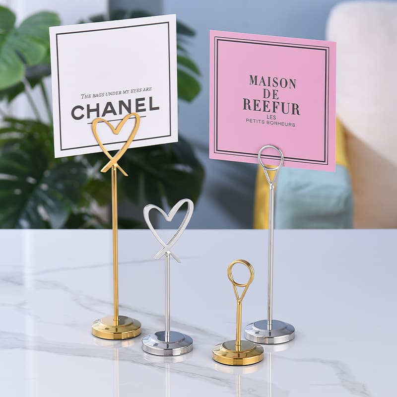 Stainless Steel Table Number Stand Wedding Table Card Dish Display Holder Place Card Engagement Table Sign