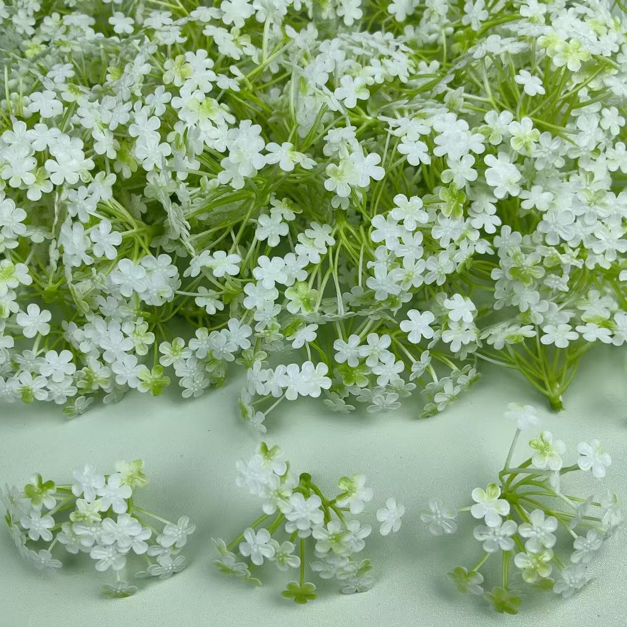 New Artificial Baby's Breath Flowers, Artificial Small Cherry Blossom Plastic Flower Head Top Finishing Accessories, Hydrangea DIY Craft