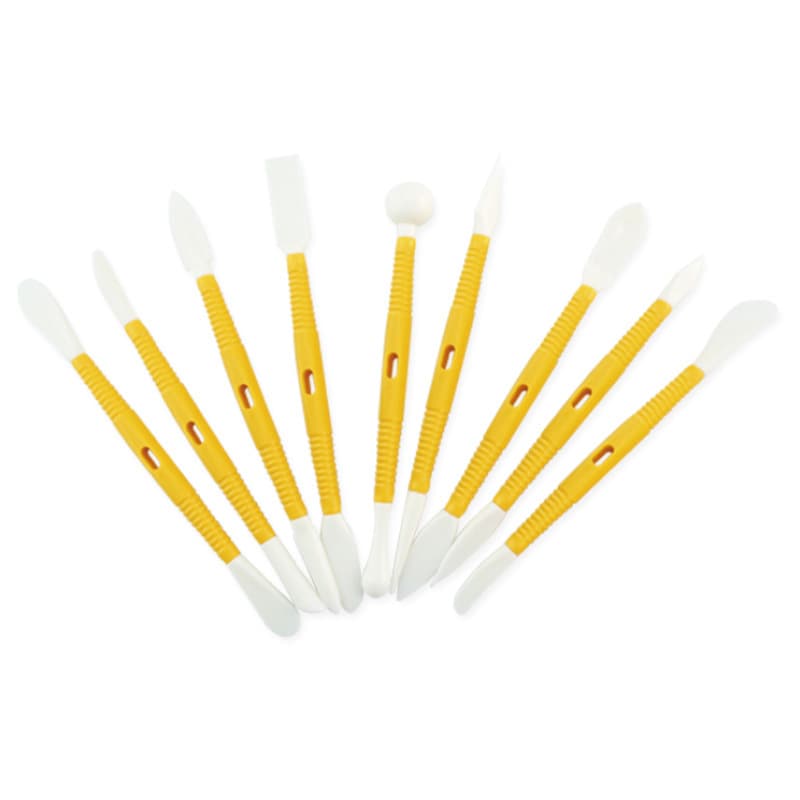 Fondant Carving Tool Set 9-Piece, Random Colors, Baking DIY Clay Modeling Tool Kit