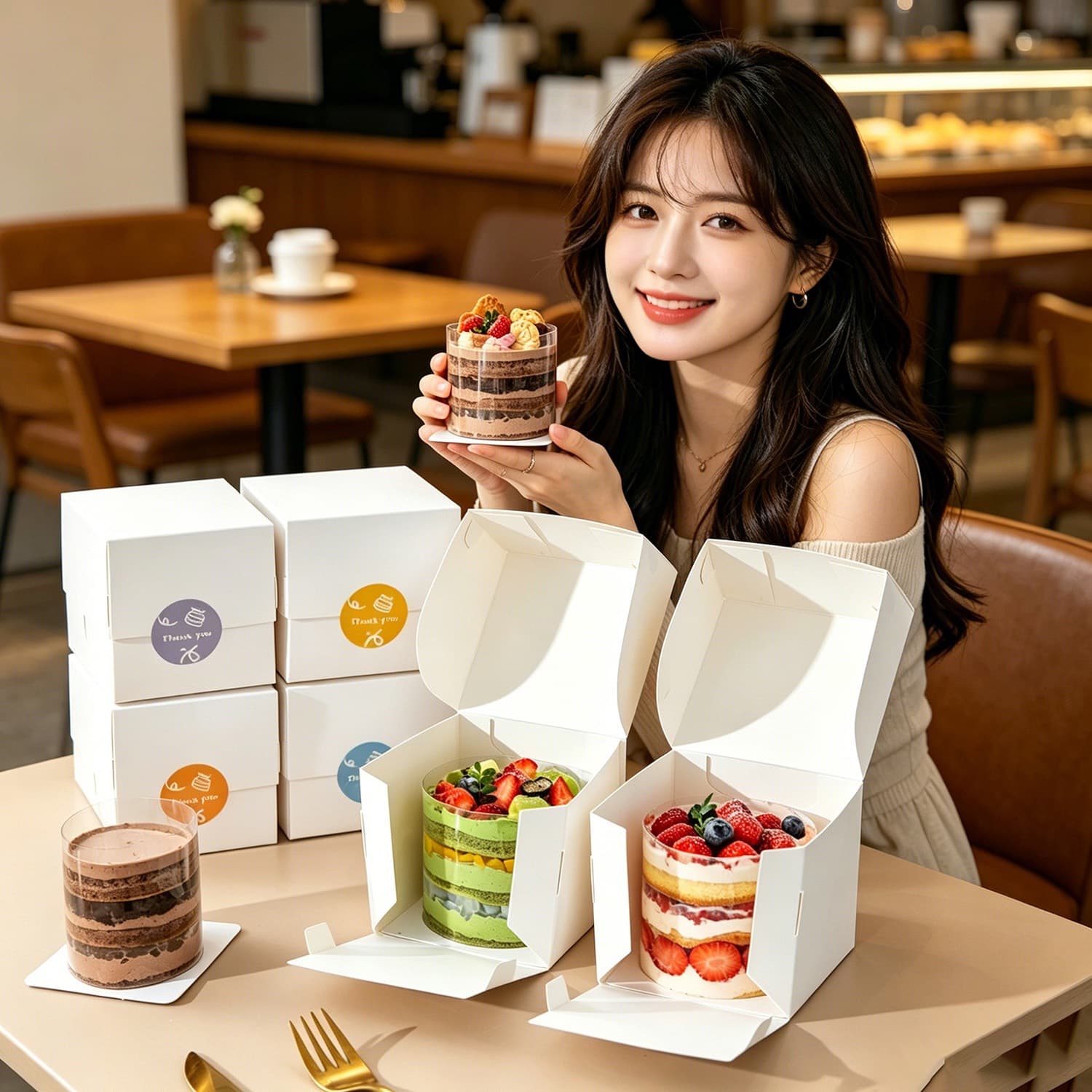 Dessert Box Mini Birthday Cake Disposable Box 4/2 Inch Mousse Pastry Mille-Feuille Packaging Box Takeaway Box