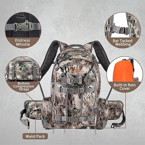 Amazon Outdoor Hunting Camouflage Backpack Jungle CS with Rain Cover Backpack Source Factory Custom