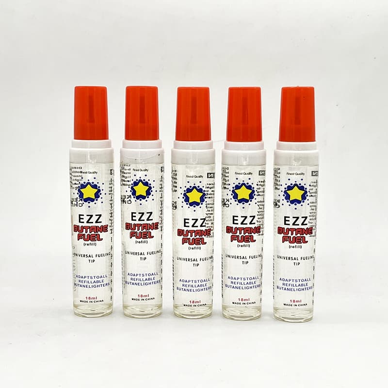 Wholesale Stock Supply Small Bottle Lighter Butane Gas 18ml Windproof Lighter Universal Gas Refill Canister