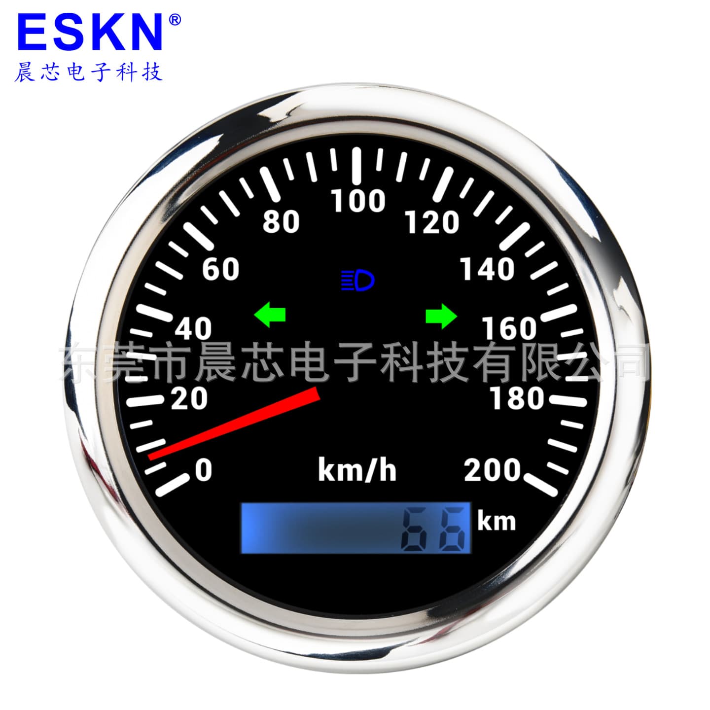 85mm GPS speedometer for cars, RVs, motorcycles, and yachts with GPS signal, cumulative mileage, and turn signals.