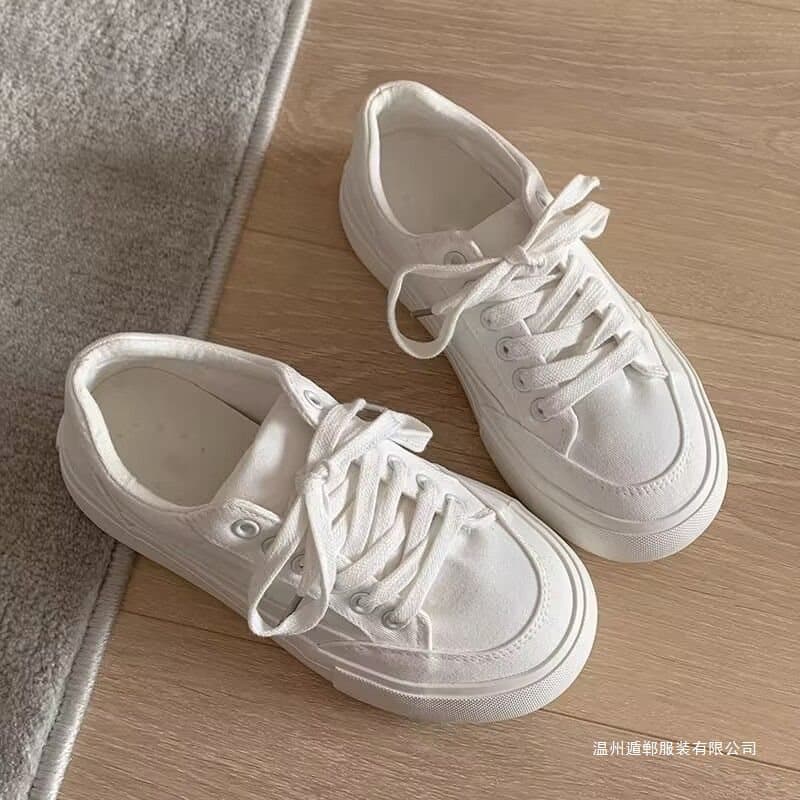 White shoes, flat canvas shoes, women's casual new summer ins single shoes, breathable, versatile women's shoes, spring and autumn sneakers
