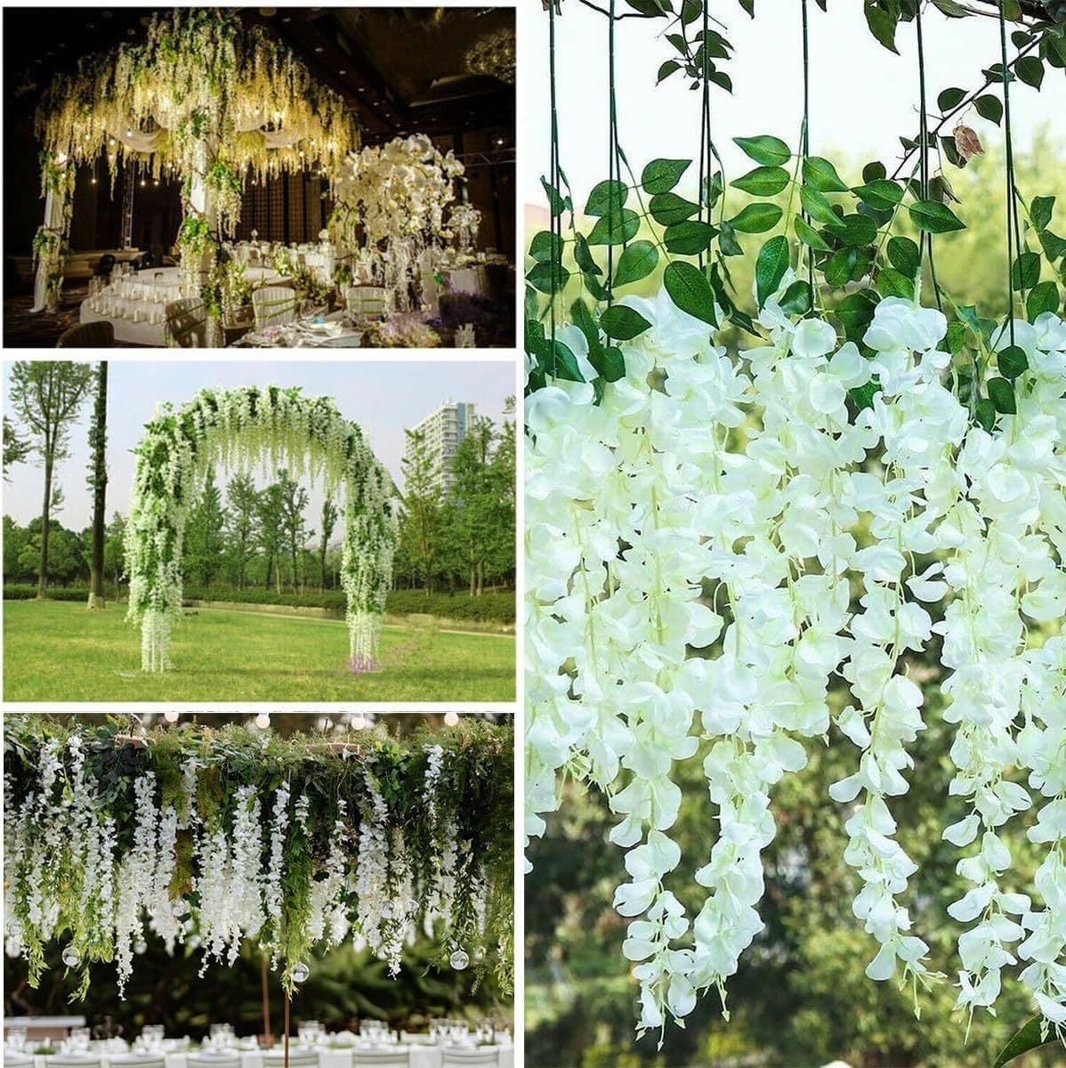 2026 New Cross-Border Artificial Wisteria Wreath Simulation Wisteria Fake Flowers Violet Hanging Vine Ceiling Wedding Decoration